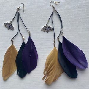 Raven's Feather Charm Earrings